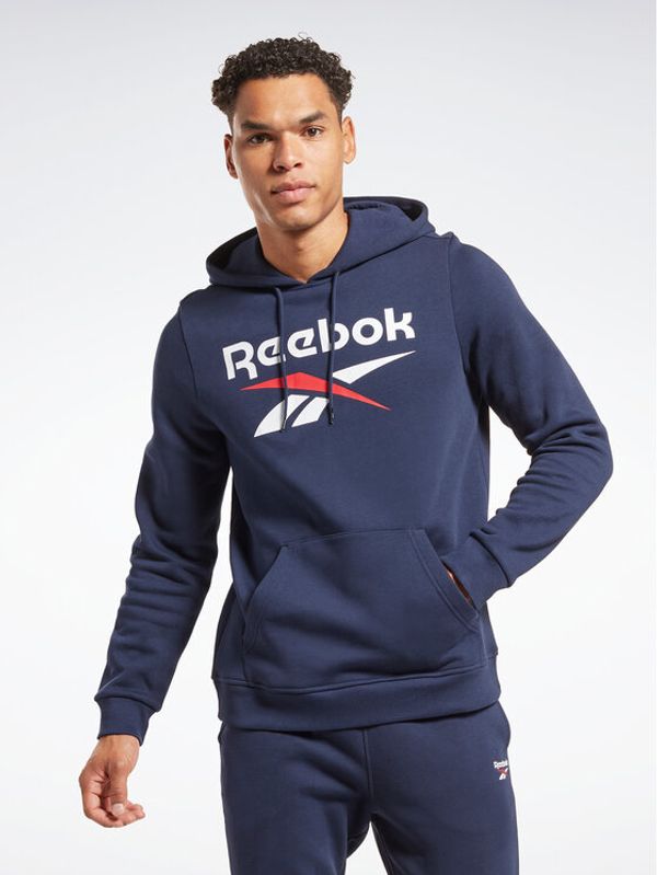 Reebok Reebok Суитшърт Identity Stacked Logo H54803 Тъмносин Regular Fit