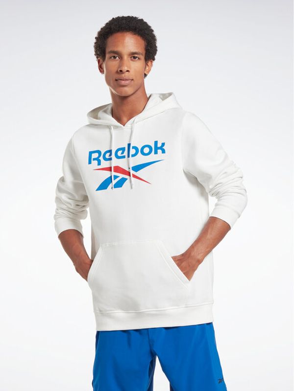 Reebok Reebok Суитшърт Identity Stacked Logo H54805 Бял Regular Fit