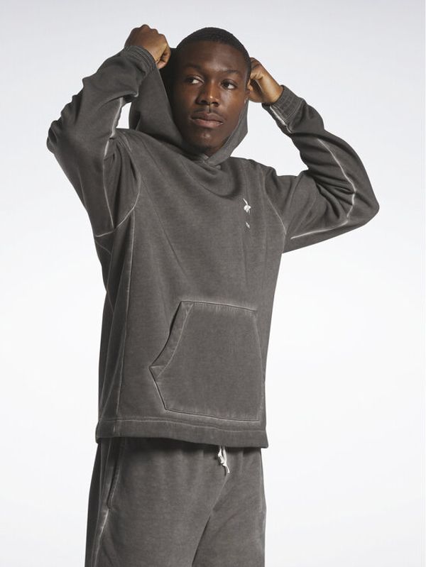 Reebok Reebok Суитшърт Reebok Basketball Court Top Bi-Dye Fleece Hoodie IA2416 Черен Regular Fit