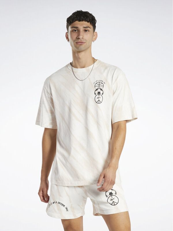Reebok Reebok Тишърт Classics Block Party T-Shirt HT8182 Бял
