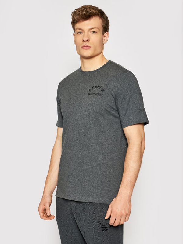 Reebok Reebok Тишърт Weightlifting Tee GL2817 Сив Slim Fit