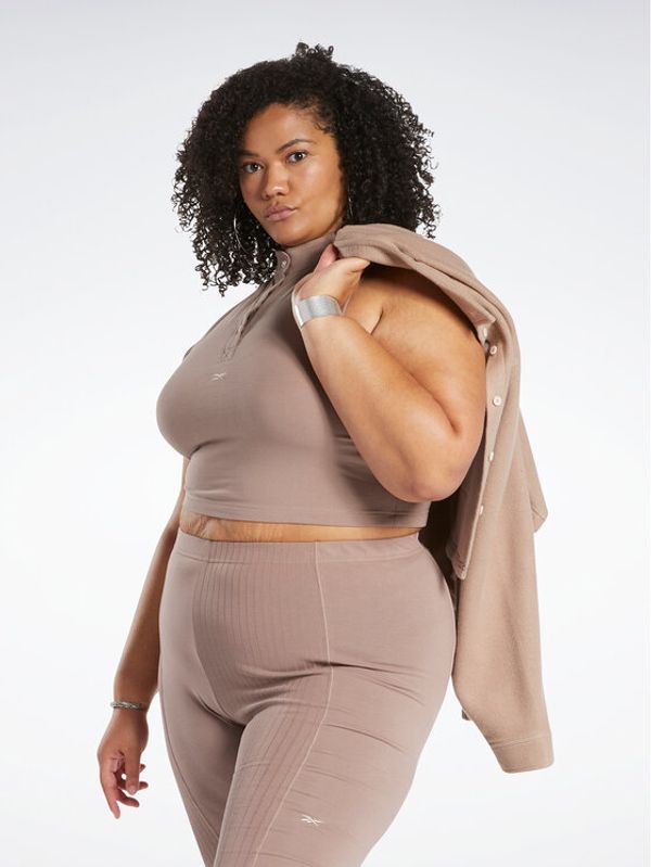 Reebok Reebok топ Reebok Classics Cotton Jersey Tank Top (Plus Size) HR5938 Кафяв