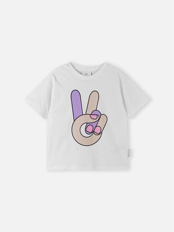 Reima Reima Тишърт Peace 5200214A Бял Relaxed Fit