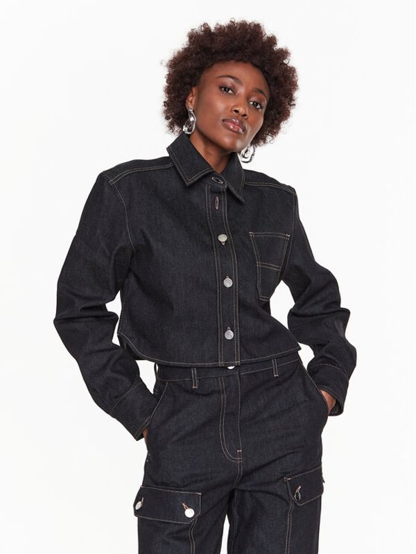 Remain Remain Дънково яке Raw Denim Cropped RM2177 Черен Regular Fit