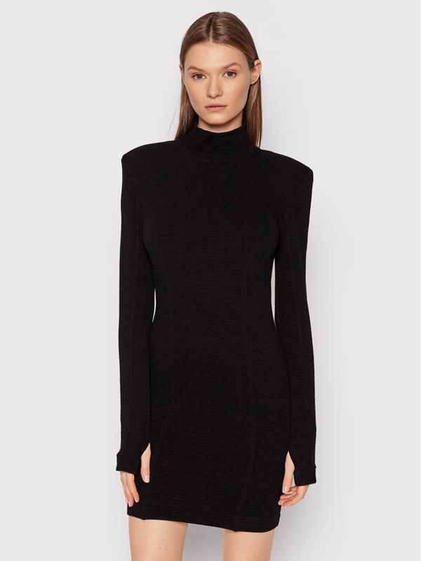 Remain Remain Плетена рокля Lizea RM874 Черен Slim Fit