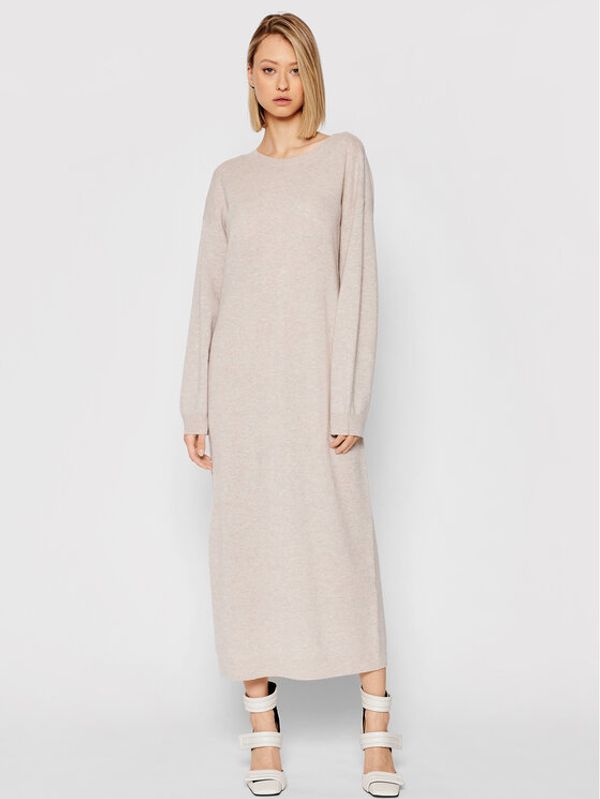 Remain Remain Плетена рокля Valcyrie Open Back RM353 Бежов Boxy Fit