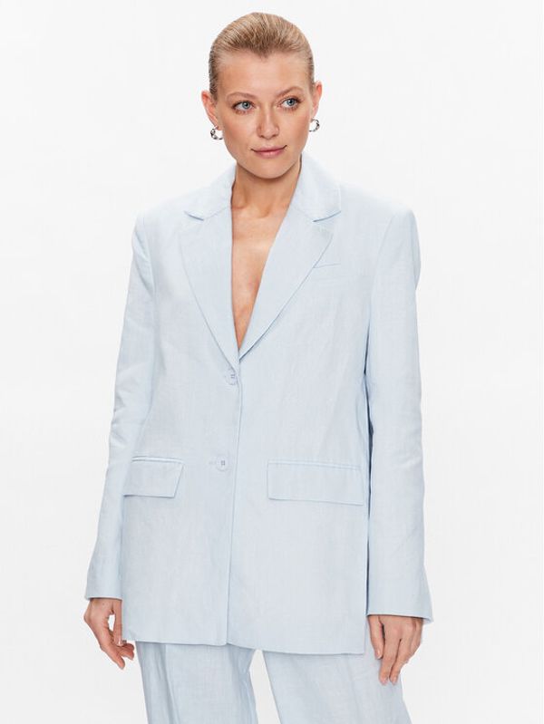 Remain Remain Текстилни панталони Linen 500160190 Син Regular Fit