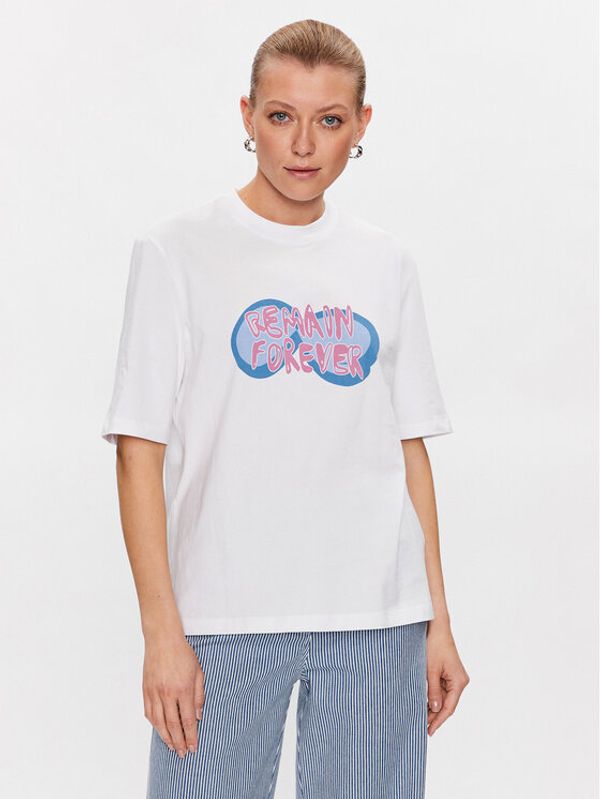 Remain Remain Тишърт Print 5001882745 Бял Relaxed Fit