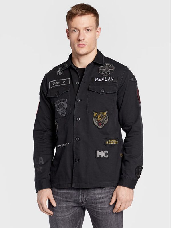 Replay Replay Дънково яке M8825L.000.84024P Черен Regular Fit