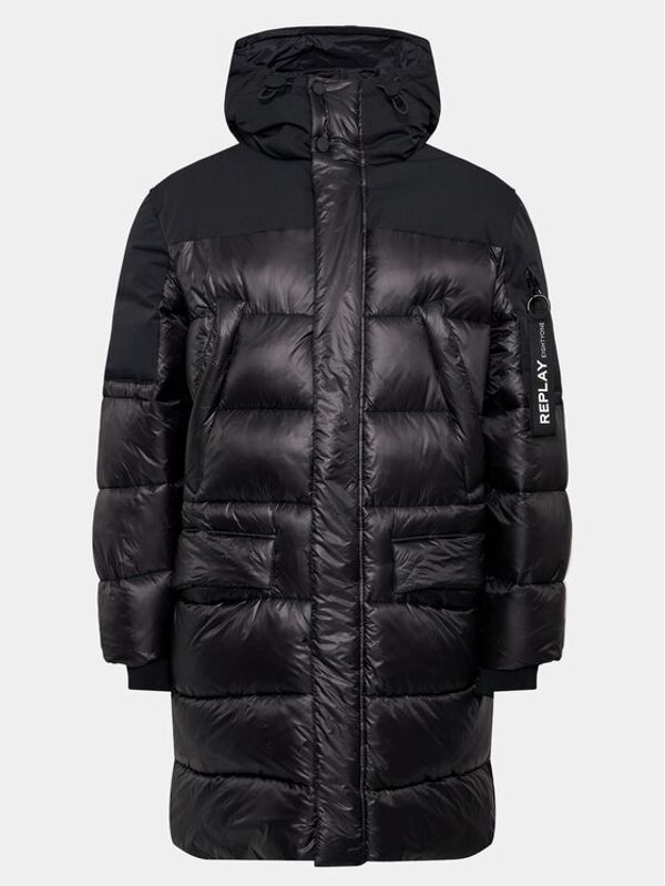 Replay Replay Пухено яке M8360.000.84174D Черен Regular Fit