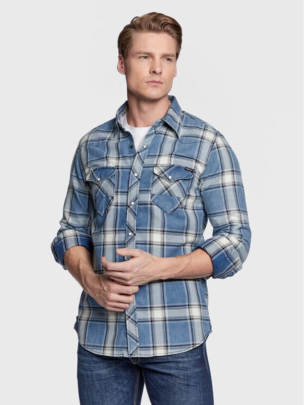 Replay Replay Риза M4981A.000.52586 Син Regular Fit