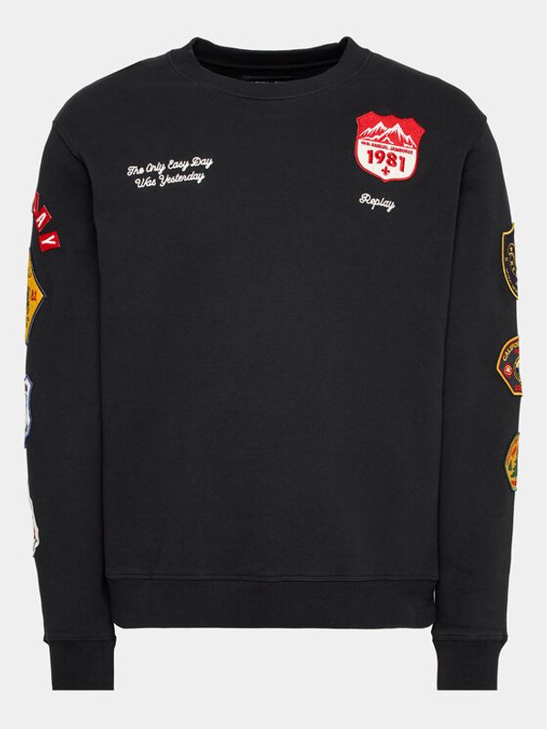 Replay Replay Суитшърт M6715.000.23190P Черен Regular Fit
