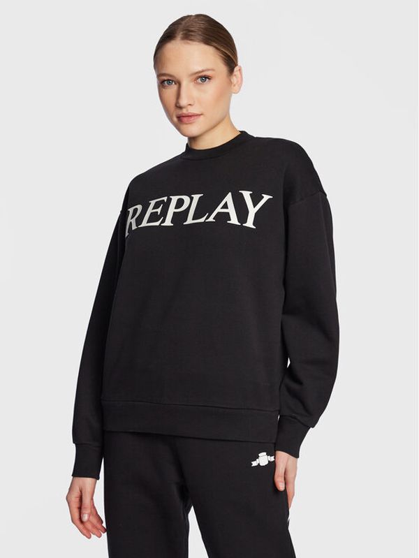 Replay Replay Суитшърт W3586N.000.22890P Черен Oversize