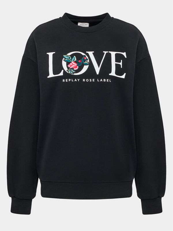 Replay Replay Суитшърт W3616C.000.22890CS Черен Regular Fit