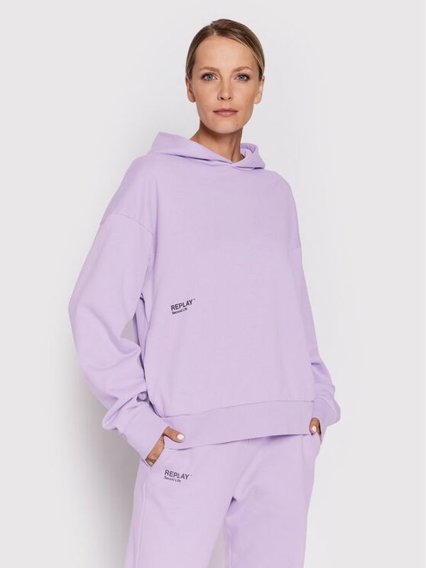 Replay Replay Суитшърт W3637.000.23040P Виолетов Relaxed Fit