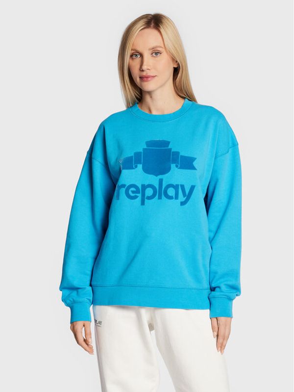 Replay Replay Суитшърт W3638C.000.23358P Син Relaxed Fit