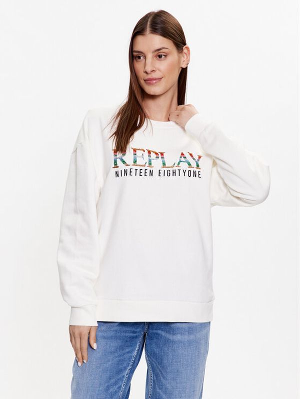 Replay Replay Суитшърт W3638D.000.21842 Бял Regular Fit