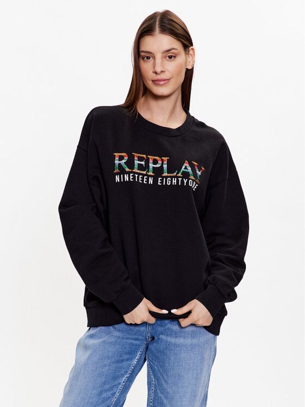 Replay Replay Суитшърт W3638D.000.21842 Черен Regular Fit