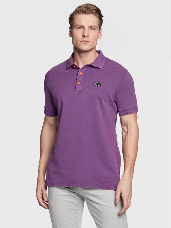 Replay Replay Тениска с яка и копчета M3070A.000.22696M Виолетов Regular Fit