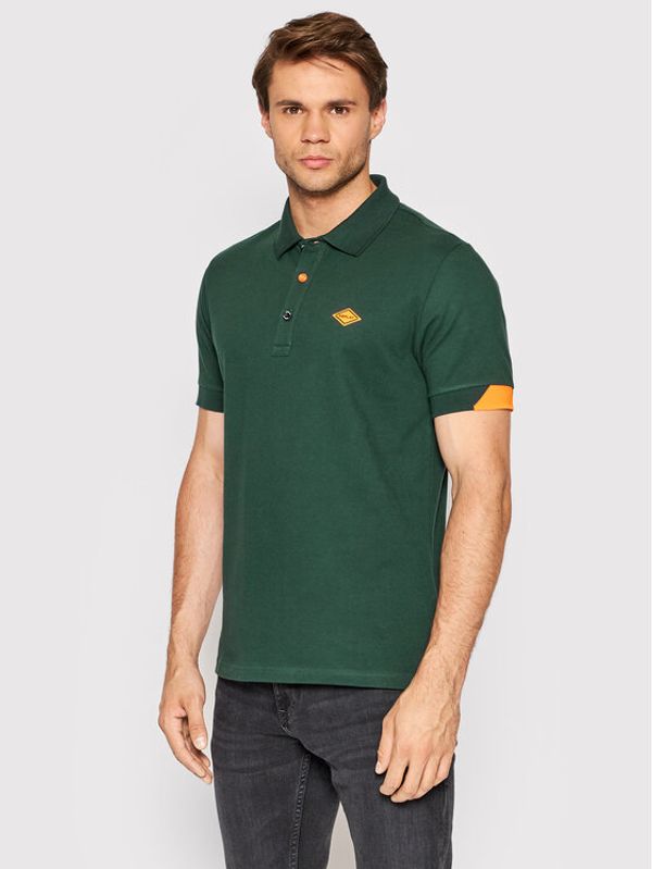Replay Replay Тениска с яка и копчета M3540.000.20623 Зелен Regular Fit