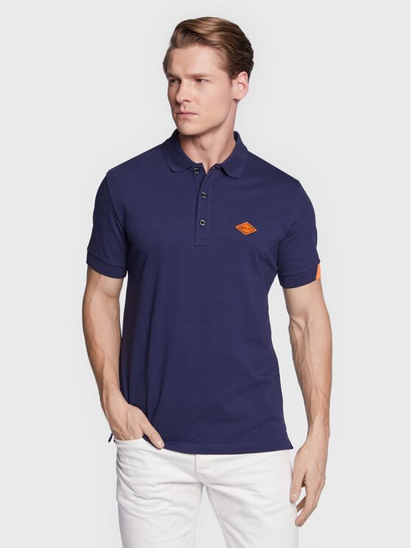 Replay Replay Тениска с яка и копчета M3540A.000.20623 Тъмносин Regular Fit