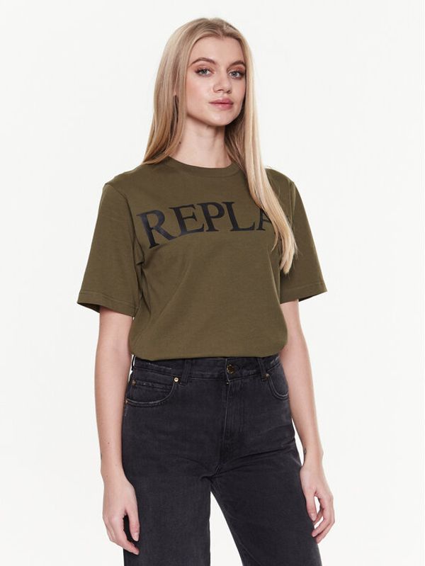 Replay Replay Тишърт W3698E.000.23188P Зелен Relaxed Fit