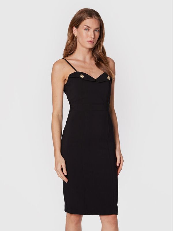 Rinascimento Rinascimento Коктейлна рокля CFC0018696002 Черен Slim Fit