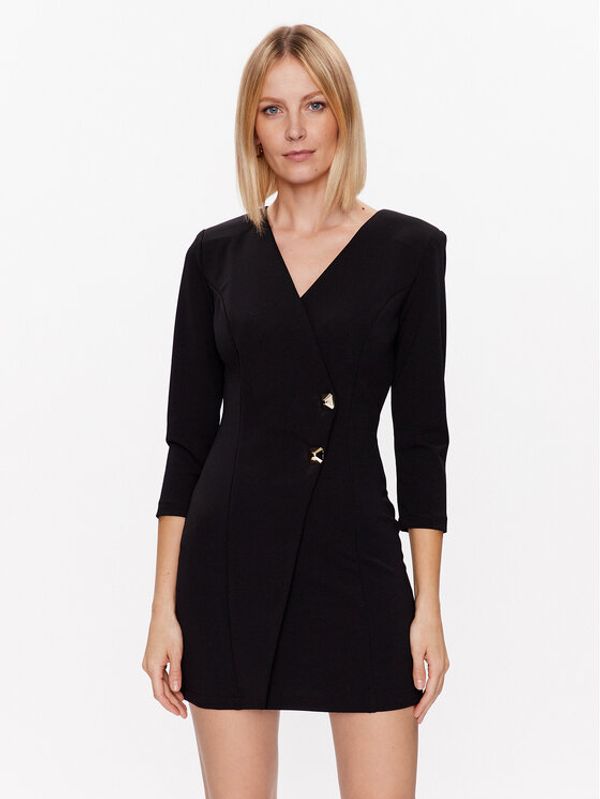 Rinascimento Rinascimento Коктейлна рокля CFC0018975002 Черен Slim Fit