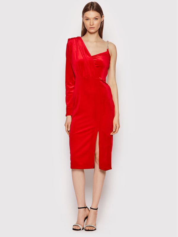 Rinascimento Rinascimento Коктейлна рокля CFC0106681003 Червен Slim Fit