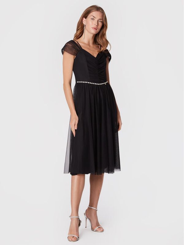 Rinascimento Rinascimento Коктейлна рокля CFC0110393003 Черен Regular Fit