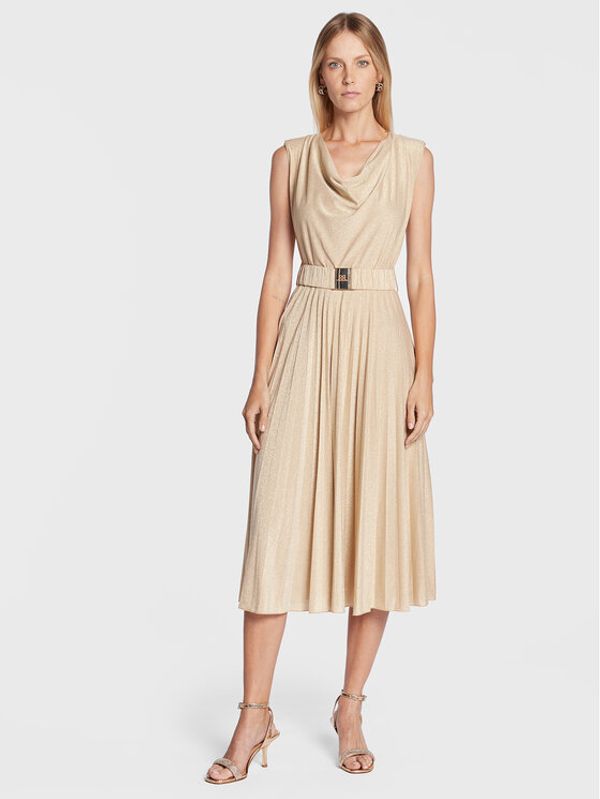 Rinascimento Rinascimento Коктейлна рокля CFC0110651003 Златист Regular Fit