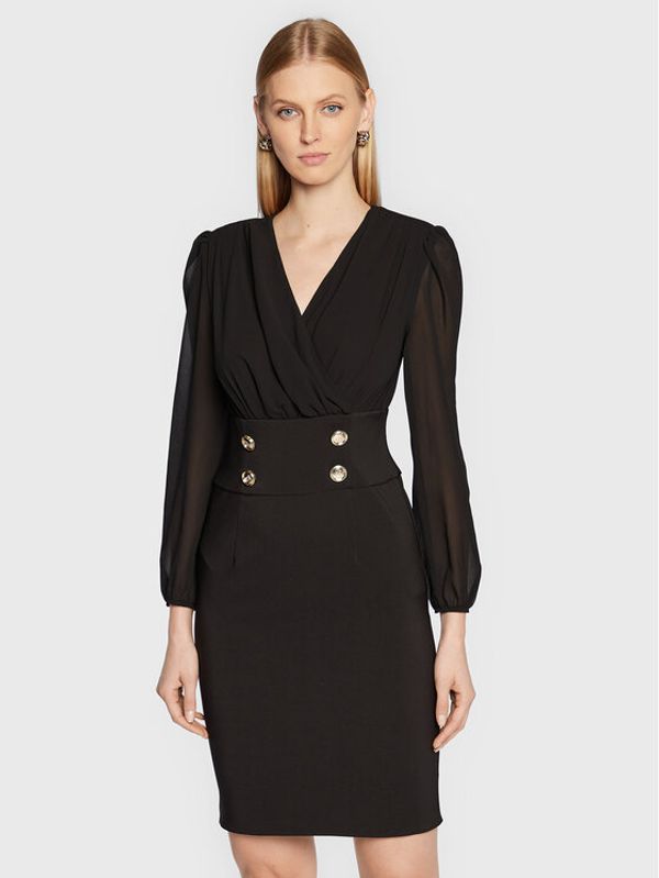 Rinascimento Rinascimento Коктейлна рокля CFC0111068003 Черен Regular Fit