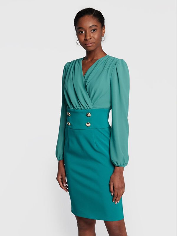 Rinascimento Rinascimento Коктейлна рокля CFC0111068003 Зелен Regular Fit