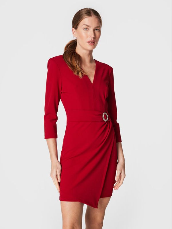 Rinascimento Rinascimento Коктейлна рокля CFC0111242003 Червен Slim Fit