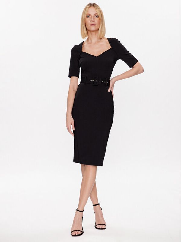 Rinascimento Rinascimento Коктейлна рокля CFC0112555003 Черен Slim Fit