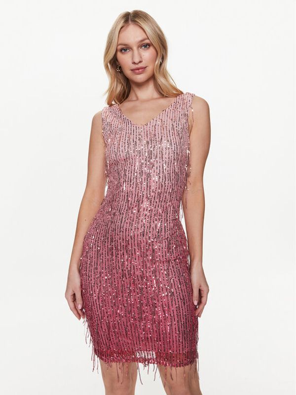 Rinascimento Rinascimento Коктейлна рокля CFC0112651003 Розов Slim Fit