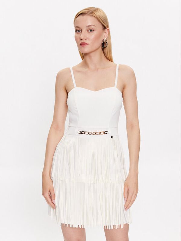 Rinascimento Rinascimento Коктейлна рокля CFC0114543003 Бял Regular Fit