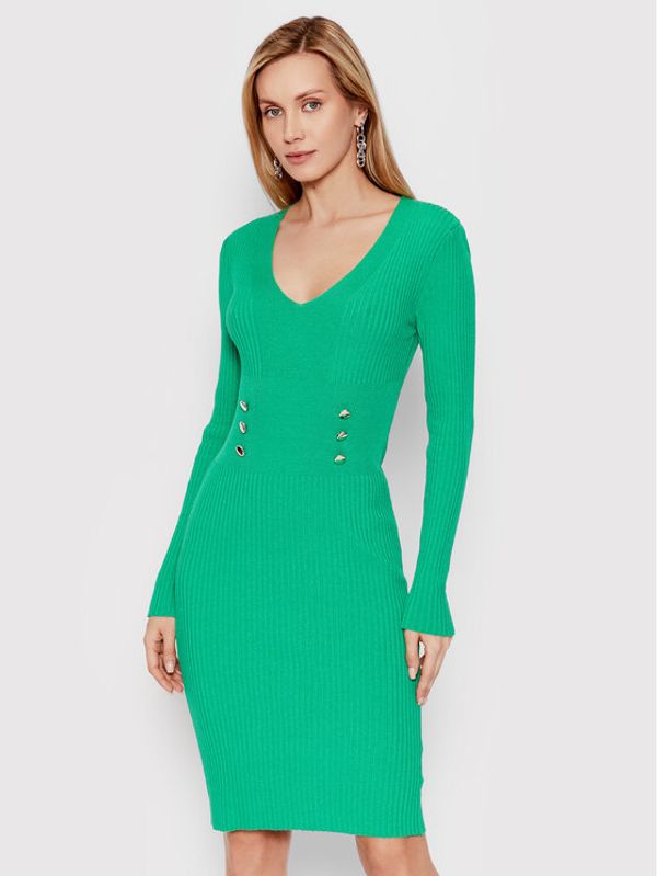 Rinascimento Rinascimento Плетена рокля CFM0010758003 Зелен Slim Fit