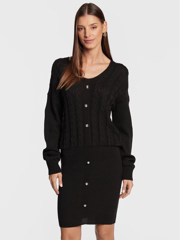 Rinascimento Rinascimento Плетена рокля CFM0010912003 Черен Regular Fit