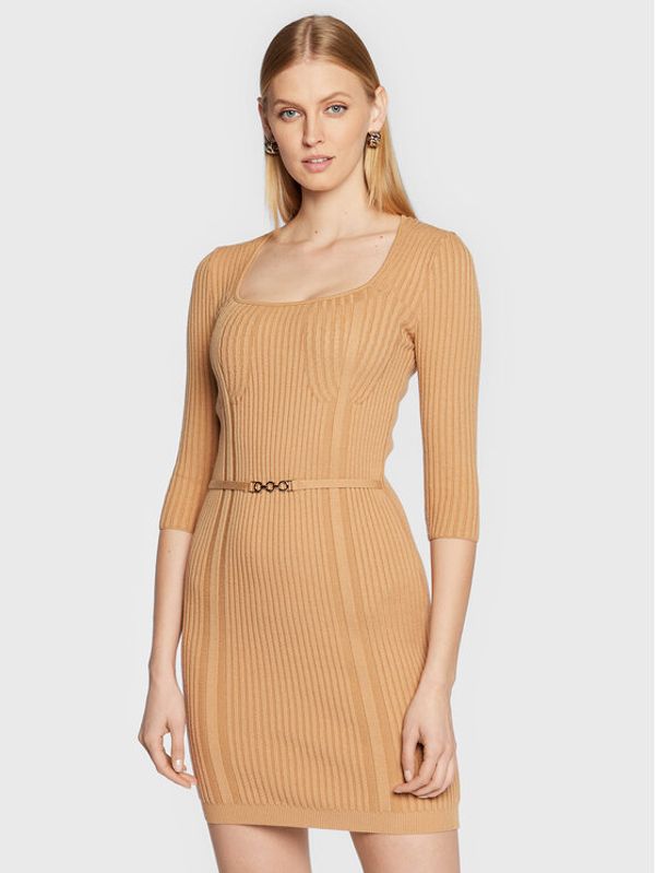 Rinascimento Rinascimento Плетена рокля CFM0010919003 Кафяв Slim Fit