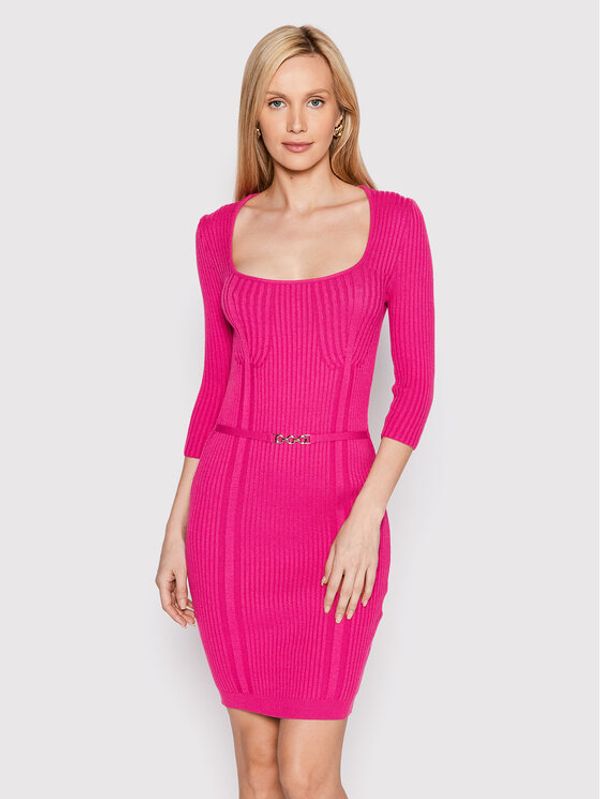 Rinascimento Rinascimento Плетена рокля CFM0010919003 Розов Slim Fit