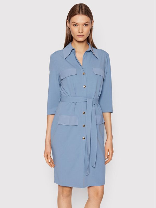 Rinascimento Rinascimento Рокля тип риза CFC0105870003 Син Slim Fit