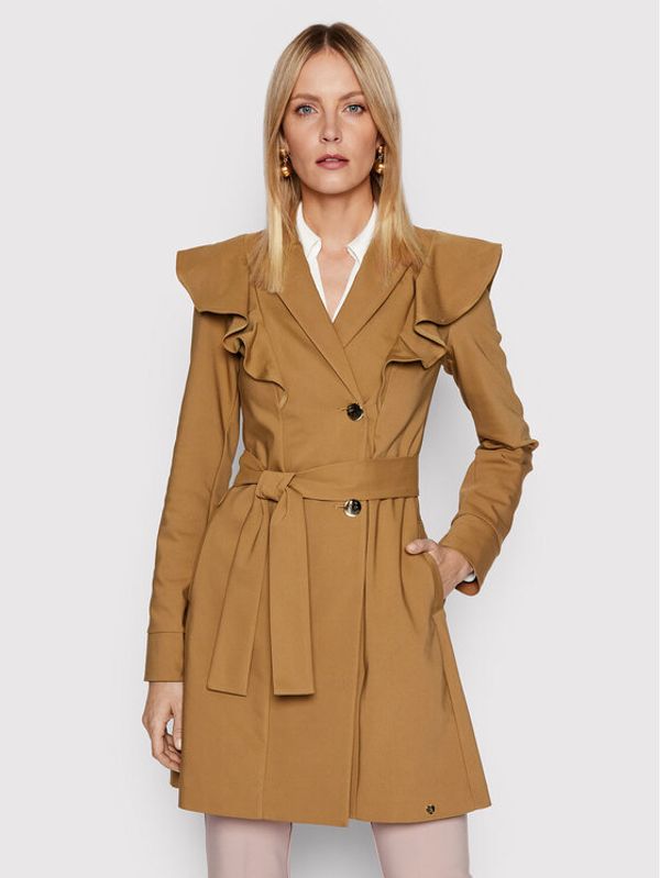 Rinascimento Rinascimento Тренч CFC0107544003 Бежов Regular Fit