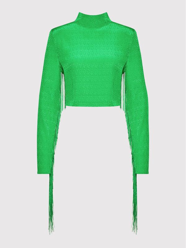 ROTATE ROTATE Блуза Reba Fringe RT835 Зелен Loose Fit