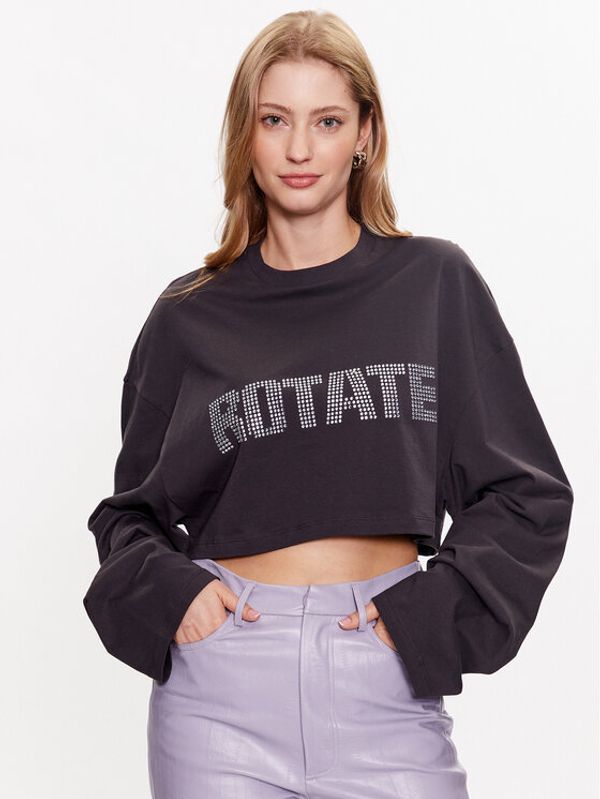 ROTATE ROTATE Блуза Rhinestone Tyra 7003211959 Сив Cropped Fit