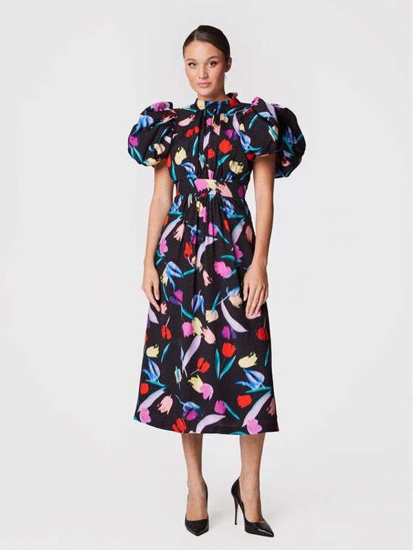 ROTATE ROTATE Коктейлна рокля Noon RT1544 Черен Regular Fit