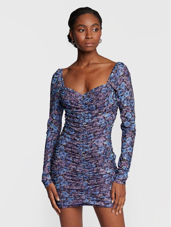 ROTATE ROTATE Коктейлна рокля Printed Mesh RT1980 Цветен Slim Fit