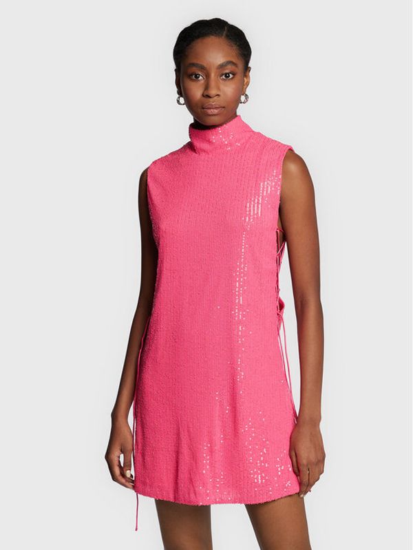 ROTATE ROTATE Коктейлна рокля Sequins RT1965 Розов Regular Fit