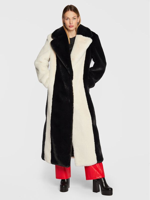 ROTATE ROTATE Кожено палто Colourblock RT1914 Черен Regular Fit