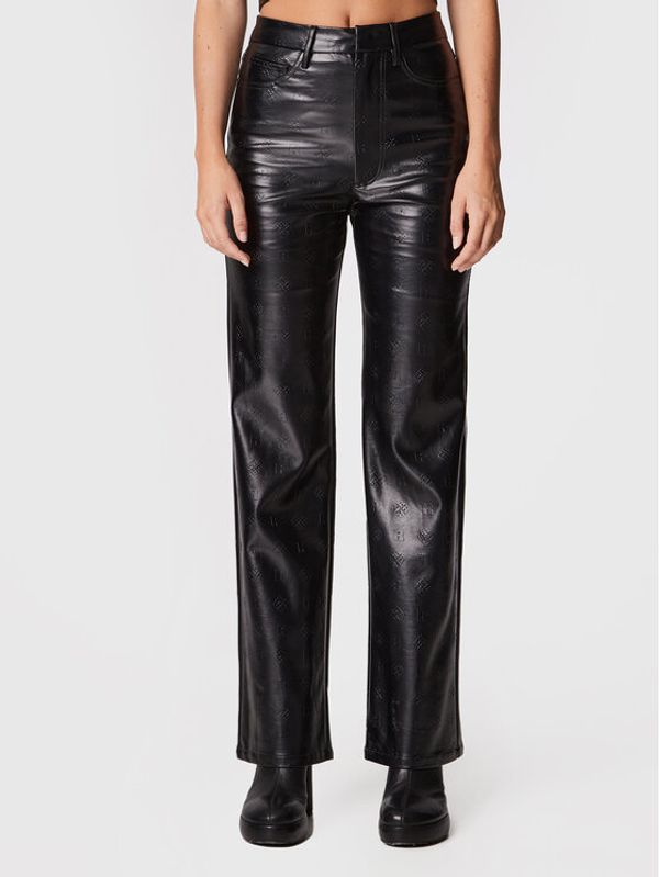 ROTATE ROTATE Панталони от имитация на кожа Rotie RT1532 Черен Fitted Fit